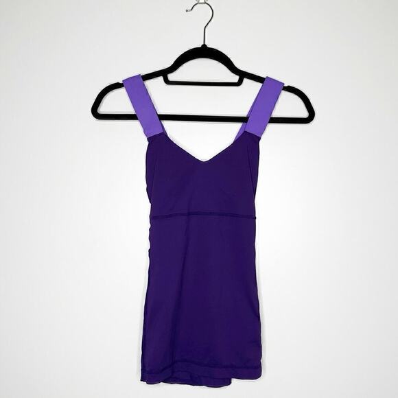 lululemon athletica Tops - Lululemon Athletica Push Your Limits Criss Cross Tank Women's Purple Size 6